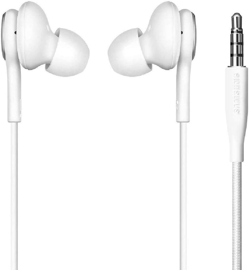 ElloGear OEM Earbuds Stereo Headphones for Samsung Galaxy S10 S10e Plus Cable - Designed by AKG - with Microphone and Volume Buttons (White)