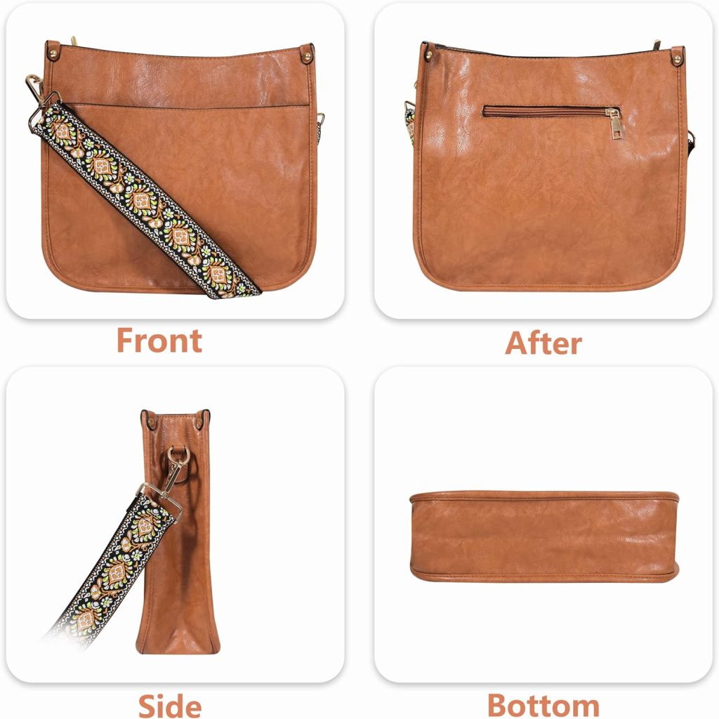 Erideno Crossbody Bag Purses for Women with Guitar Strap Trendy Vegan Faux Leather Shoulder Bag Designer Handbag with 2 Strap