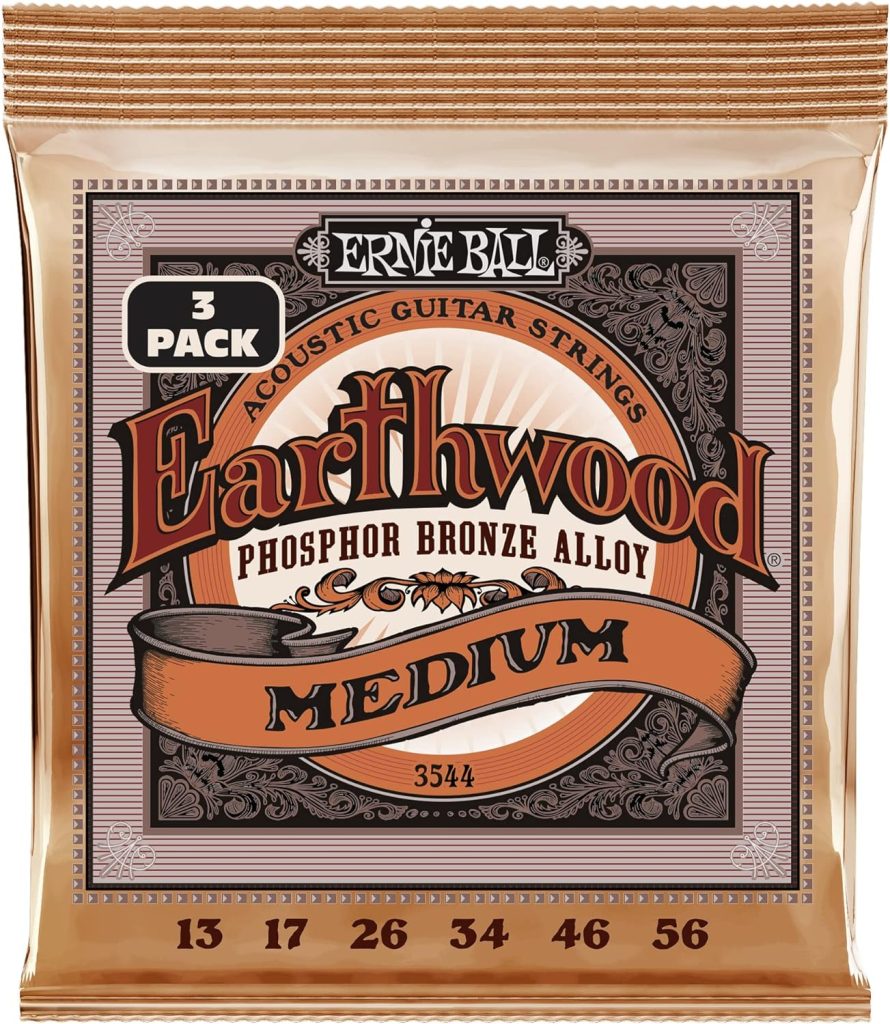 Ernie Ball Earthwood Rock  Blues Phosphor Bronze Acoustic Guitar Strings, 10-52 Gauge (P02151)