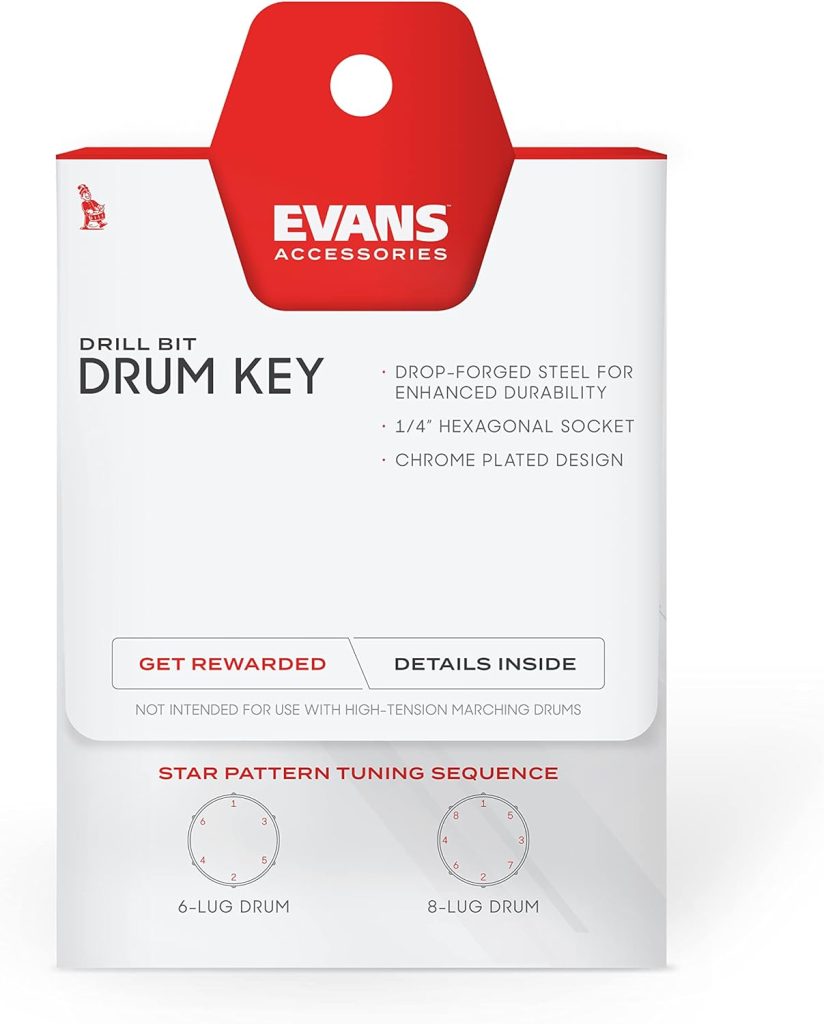 Evans Torque Key - Drum Key Tuner - Magnetic Drum Tuner - Drum Tuning Key with Tension Setting - Ergonomic Drum Torque Key