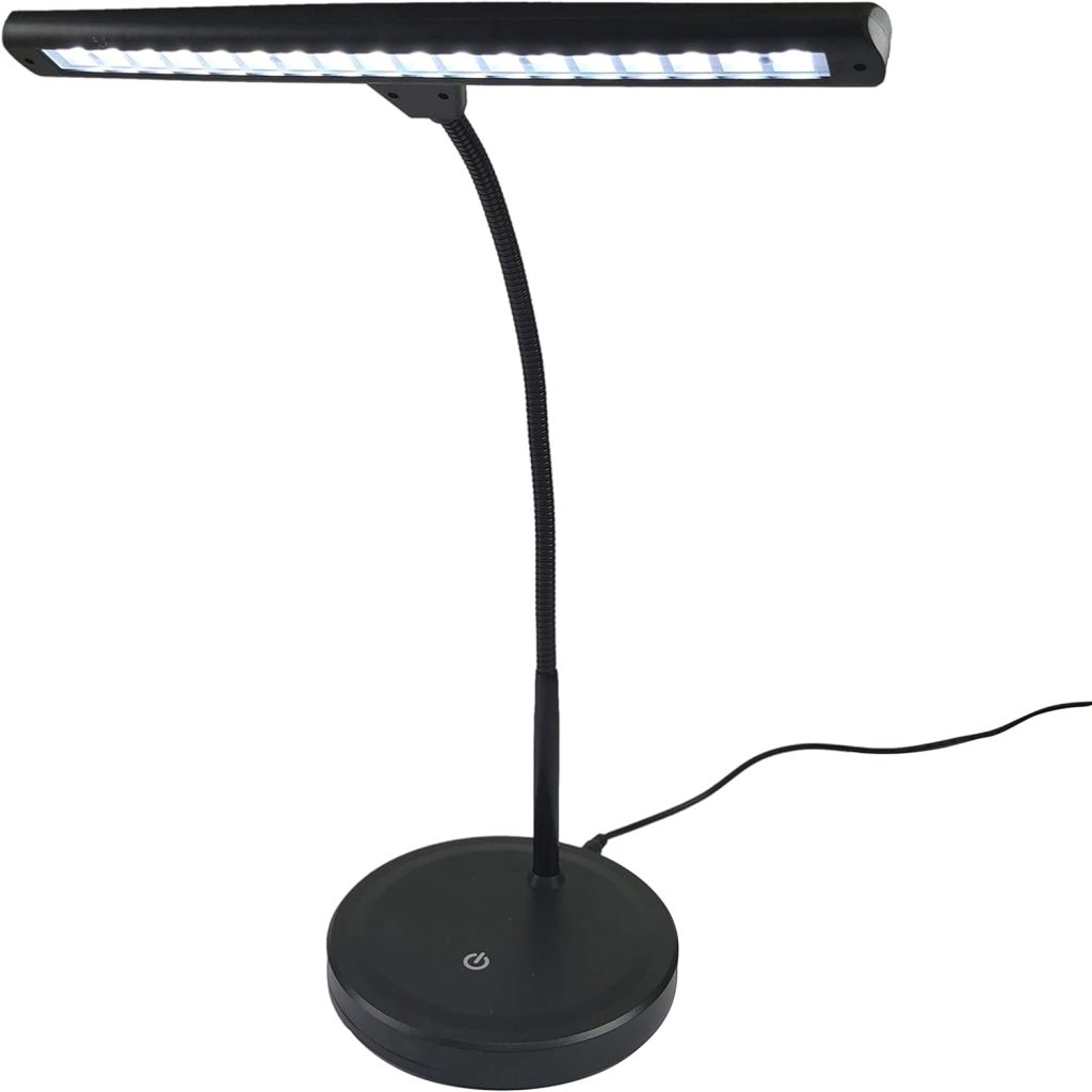 Extra Wide Piano Music Lamp- 18 LED Light for Piano, Desk, Reading, Crafting, Includes Wall Plug Adapter