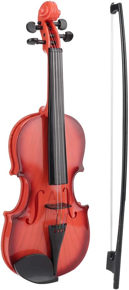 FASJ Kid Instrument, 15.4 X 5.3 X 2.2In Children Entertainment Toy Violin Toy, for Violin Beginners Children(Light Brown)