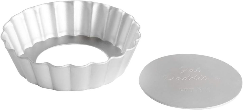 Fat Daddios PFT-375 Round Fluted Tart Pan with Removable Bottom, 3.75 x 1 Inch