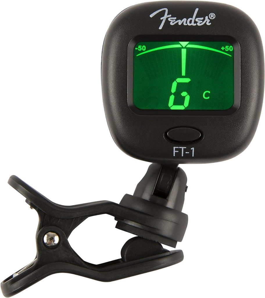Fender FT-1 Professional Guitar Tuner Clip On, Full-Range Chromatic Guitar Tuner with Dual-Rotating Hinges, A4 Calibration