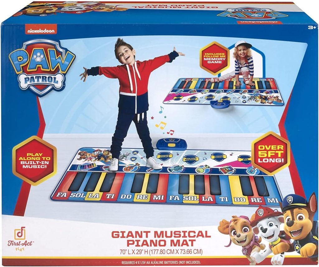 First Act Discovery Paw Patrol Giant Musical Piano Mat - 70-Inch, 24 Keys, Make Real Music - Record, Playback, Volume Control - Musical Instruments for Toddlers and Kids - Amazon Exclusive