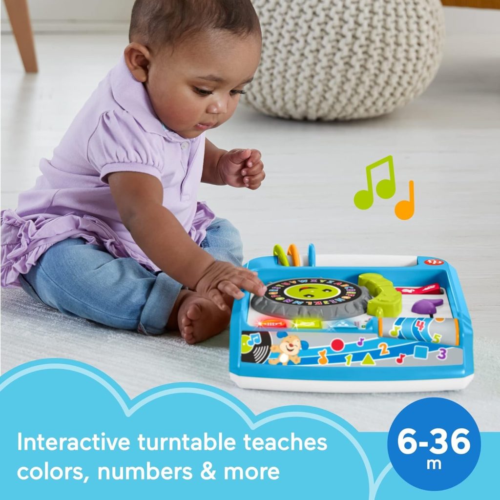 Fisher-Price Laugh  Learn Remix Record Player, Activity Toy with Smart Stages Learning Content for Infants and Toddlers Ages 6 Months and Older