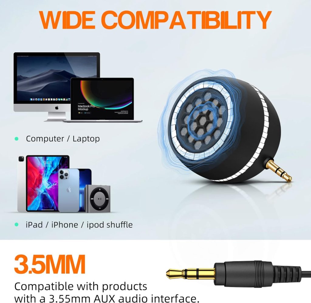 FIYAPOO Mini Portable Speaker, 3W Mobile Phone Speaker Line-in Speaker with 3.5mm AUX Audio Interface for Smartphone/Tablet/Computer