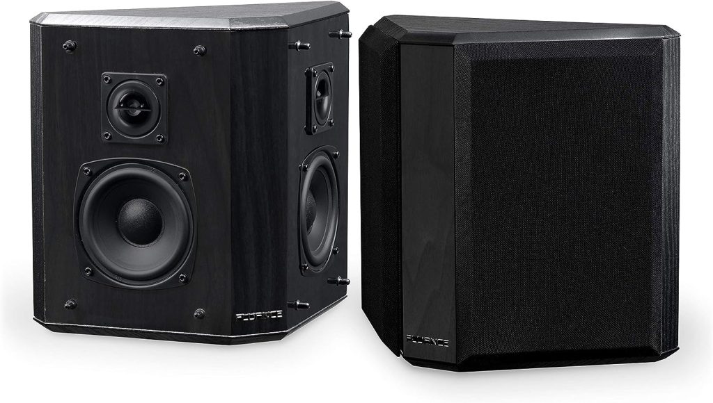 Fluance Elite High Definition 2-Way Bipolar Surround Speakers for Wide Dispersion Surround Sound in Home Theater Systems - Black Ash/Pair (SXBP2)