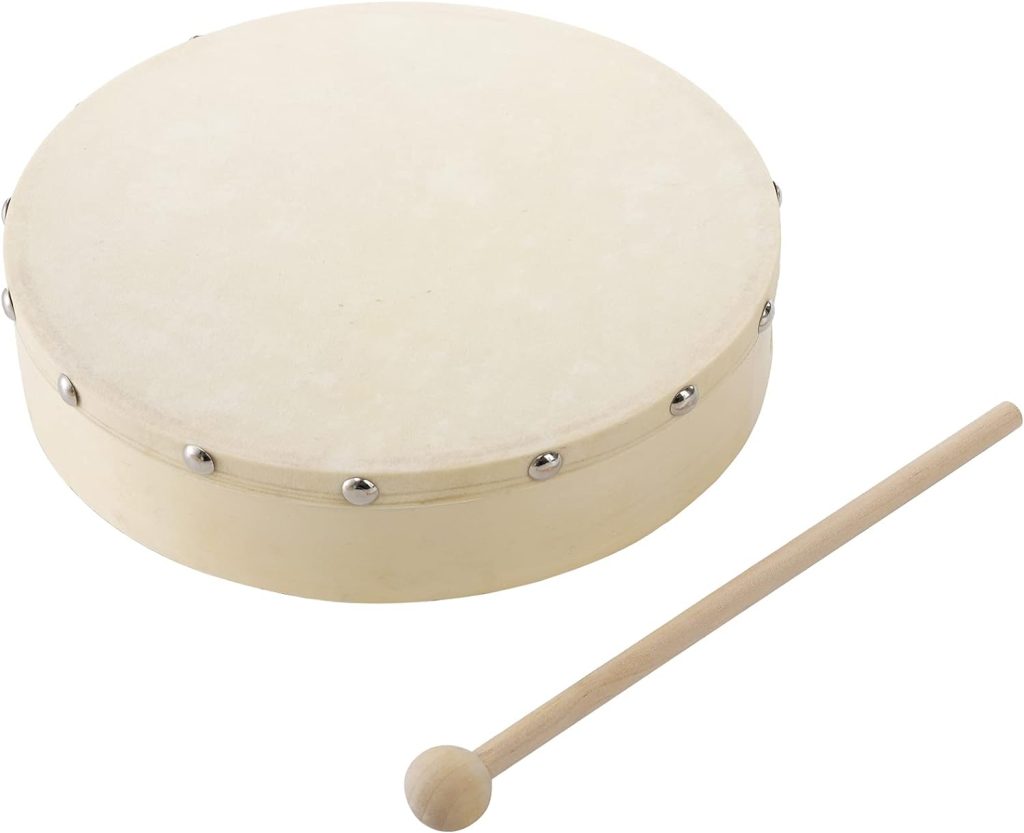 Foraineam 10 Inch  8 Inch Hand Drum Musical Hand Percussion Wood Frame Drum with Drum Stick
