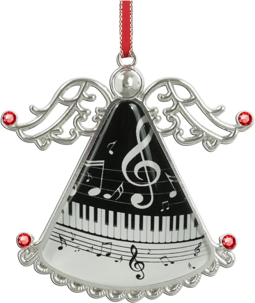 FQJNS Angel Ornament Piano Music Christmas Ornament Holidays Ornaments Creative Glass Ornament Christmas Tree Ornament Decoration Piano Keys with Musical Notes
