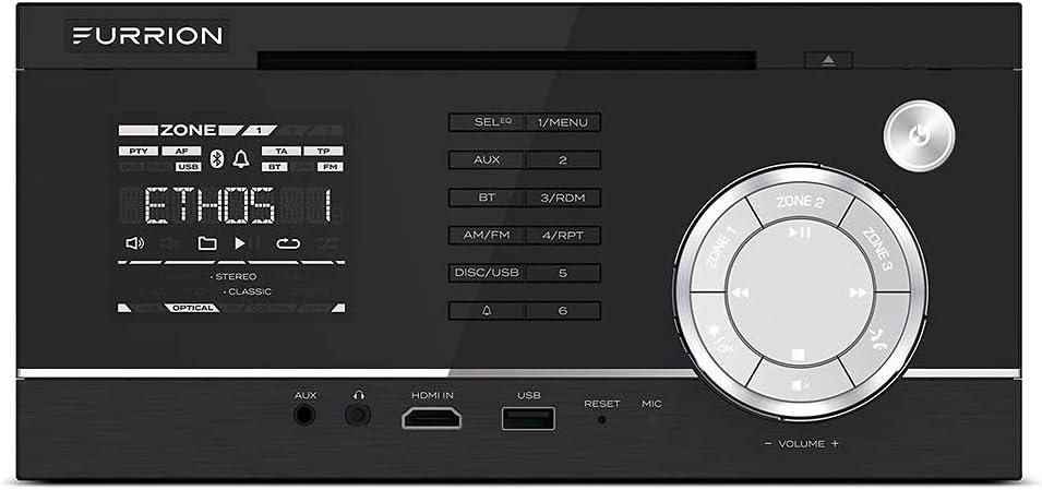 Furrion RV and Marine Entertainment System, 260W, 3-Zone Audio, Bluetooth Enabled, Built-In CD/DVD Player, AM/FM Radio, Headphone Jack, USB Interface, Auxilary Input - 2021123544