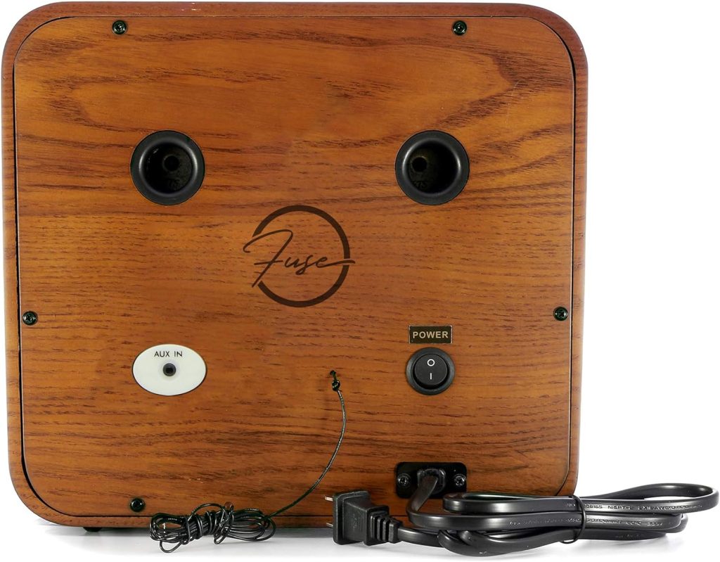 Fuse RAD-V1 Vintage Retro Radio | AM/FM Radio Speaker with Bluetooth  AUX Input | 5W Speakers | Mid Century Modern Style | Real Handcrafted Ashtree Wood Exterior