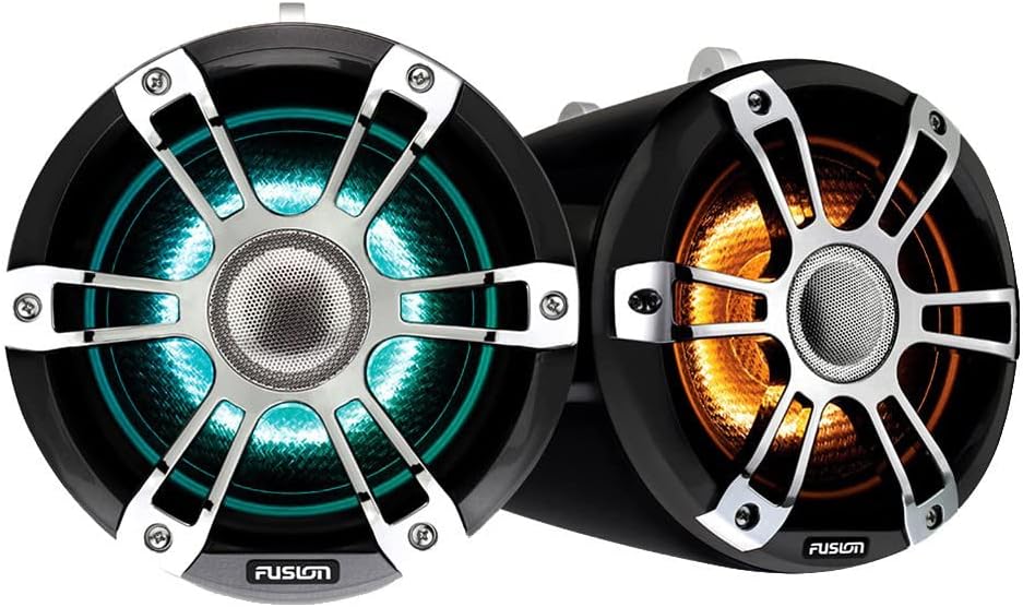 Fusion 010-02438-00 Wake Tower Speakers, 6.5, Chrome, Illuminated