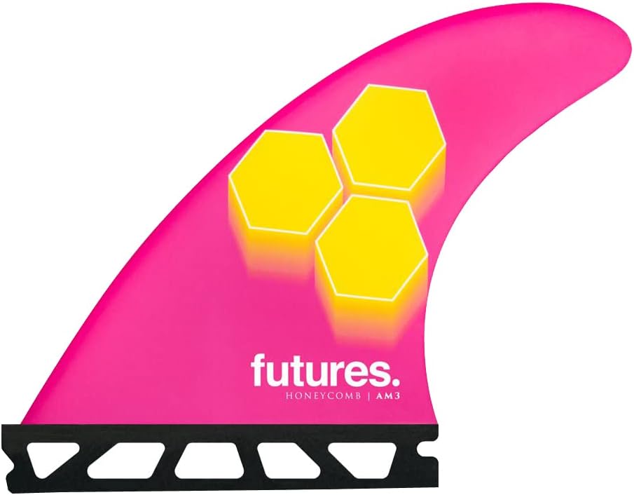 Future Fins AM3 Honeycomb Thruster Fin Set Pink-Yellow S
