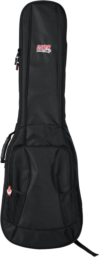Gator Cases 4G Series Gig Bag For Bass Guitars with Adjustable Backpack Straps; Fits Precision and Jazz Bass Style Bass Guitars (GB-4G-BASS), Color-Black