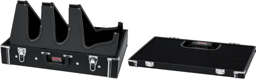 Gator Cases Gig Box Jr. Pedal Board with Built in 3x Guitar Stand | Fits Most Electric and Acoustic Guitars; Pedal Surface 21.5 x 15 (GW-GIGBOXJR)