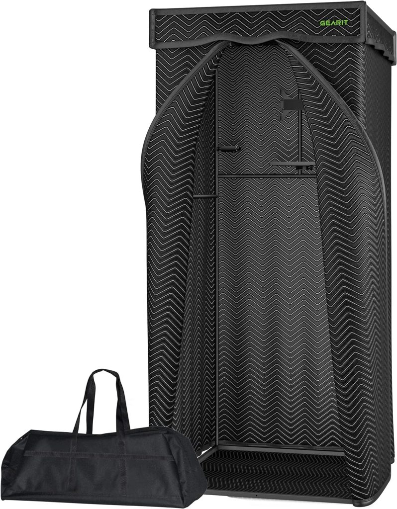 GearIT Portable Vocal Recording Booth with Carry Bag, Utility Tray, Mobile Tablet Mount, and Mic Mount/Headphone Hook; Sound Isolation Room for Home Studio