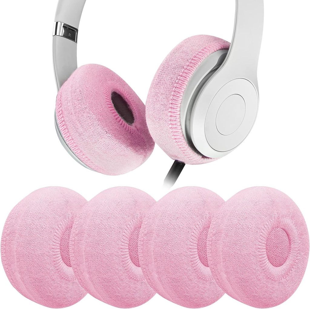 Geekria 2 Pairs Flex Fabric Headphones Ear Covers, Washable  Stretchable Sanitary Earcup Protectors for On-Ear Headset Ear Pads, Sweat Cover for Warm  Comfort (S/Pink)