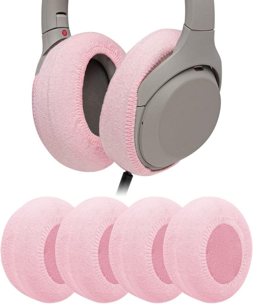 Geekria 2 Pairs Knit Headphones Ear Covers, Washable  Stretchable Sanitary Earcup Protectors for Over-Ear Headset Ear Pads, Sweat Cover for Warm  Comfort (M/Pink)