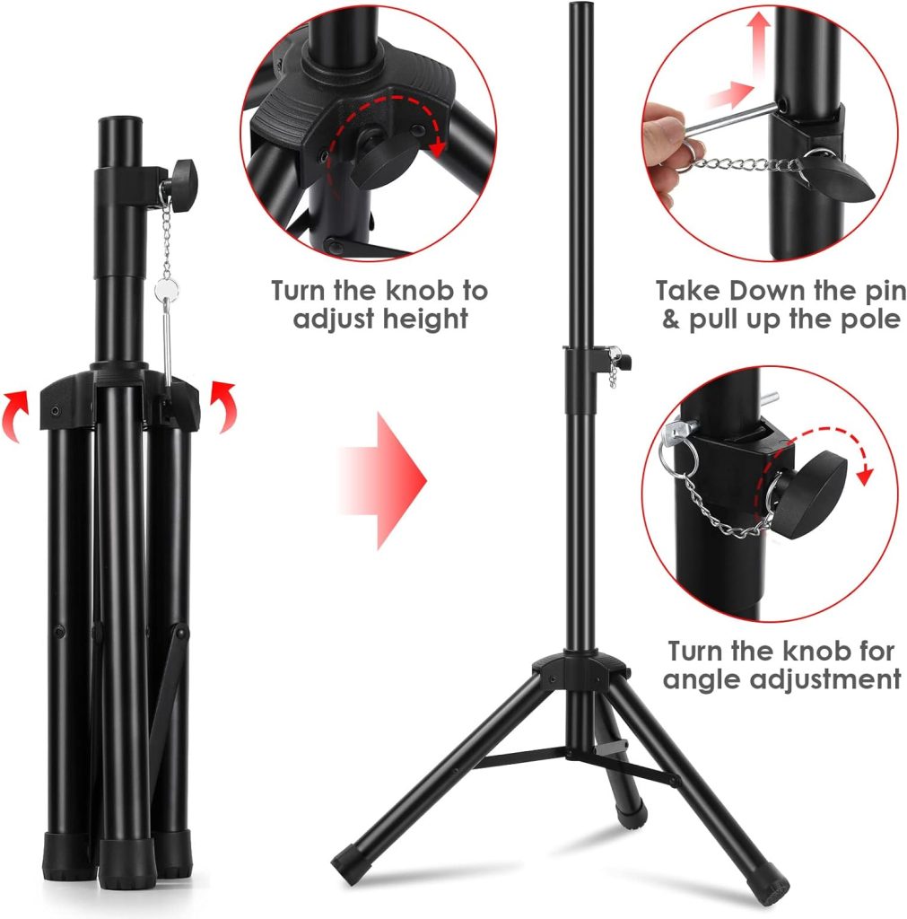 Giskieo Adjustable Tripod DJ PA Speaker Stands and Carry Bag/Universal