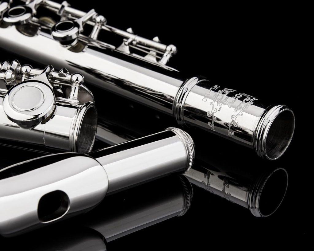 Glory Closed Hole C Flute With Case, Tuning Rod and Cloth,Joint Grease and Gloves Nickel Siver