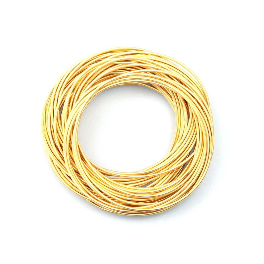 Gold Guitar String Coil Bracelets Stack Stainless Steel Set Layered Thin