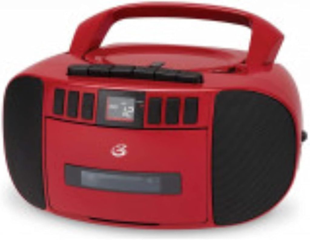 GPX BCA209B Portable Am/FM Boombox with CD and Cassette Player, Black