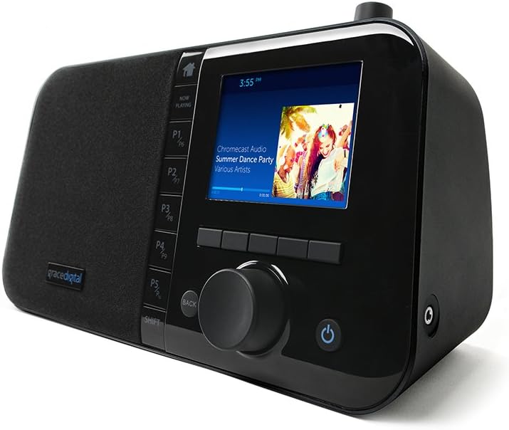 Ocean Digital FM Wi-Fi Internet Radio WR-230SF Alarm Clock Stereo Speakers  2.4 Color Display Wooden Casing