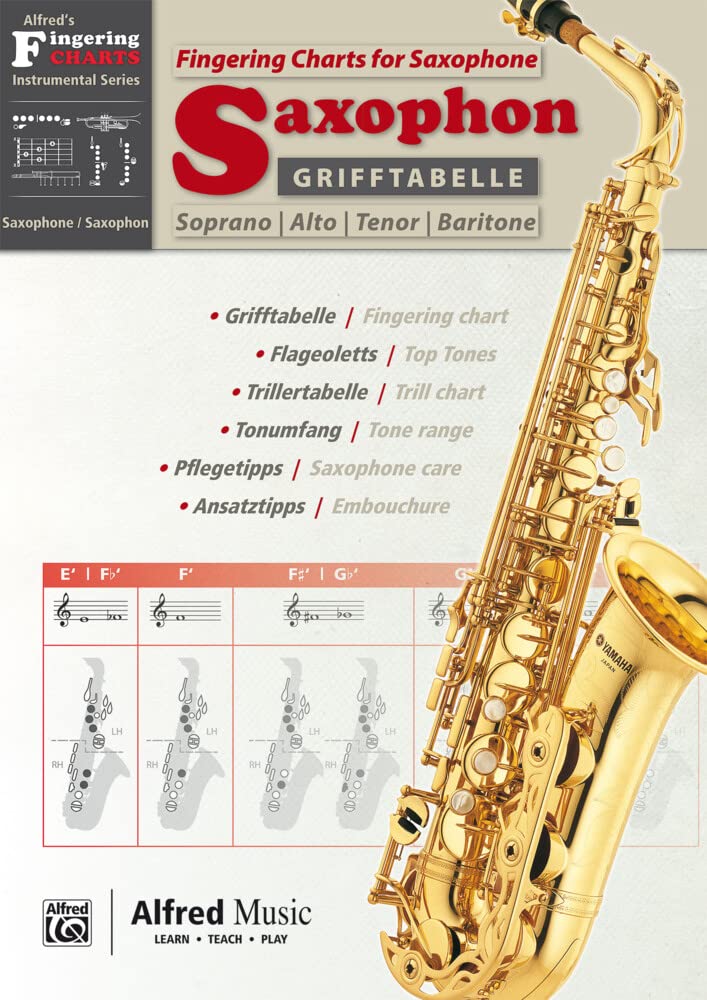Grifftabelle für Saxophon [Fingering Charts for Saxophone]: German / English Language Edition, Other (Alfreds Fingering Charts Instrumental Series) (German and English Edition)     Paperback – August 1, 2017