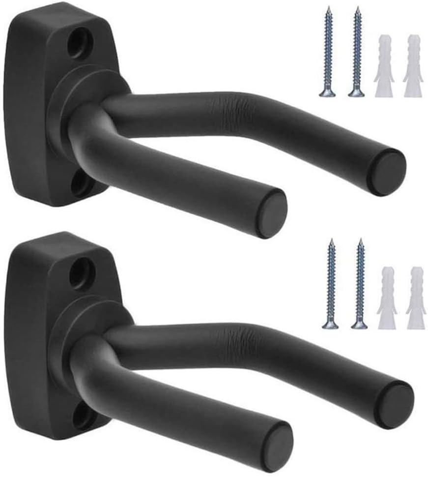 Guitar Wall Hanger Stands Ukulele Wall Mount 2 Pack Violin Hook Keep Holder Display Rack Bracket for Most Guitar Bass Accessories Easy To Install