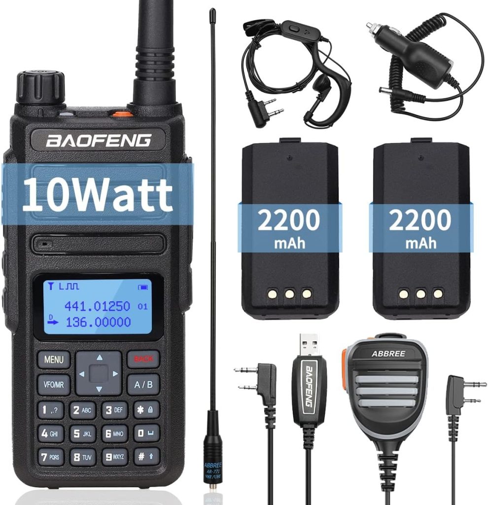 Ham Radio Baofeng Radio BF-H6 10W High Power Two Way Radio Dual Band Handheld Walkie Talkie(UV-5R Upgraded Version) with PL2303 USB Programming Cable etc Extended Kit