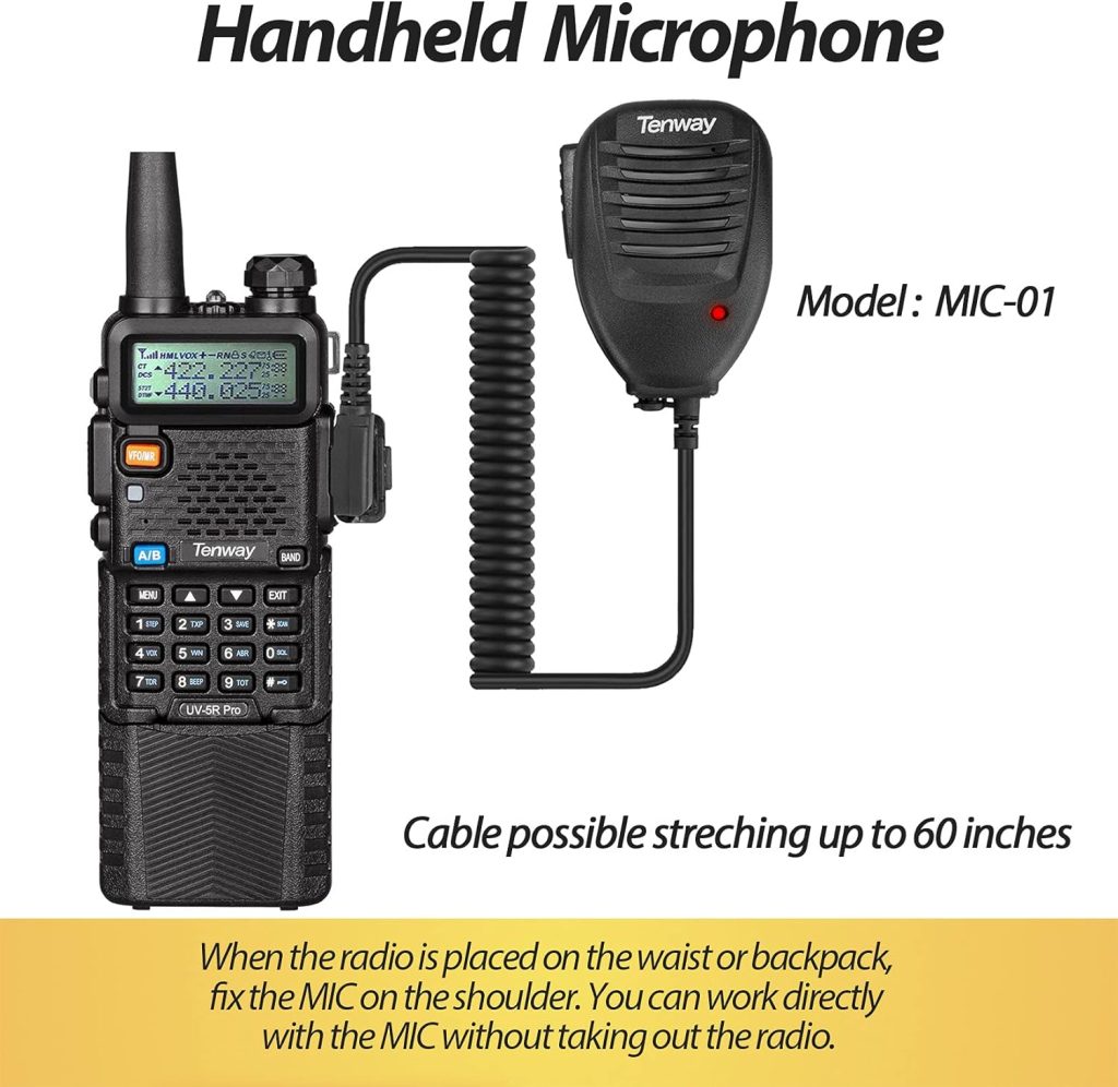 Ham Radio Walkie Talkie UV-5R Pro 8W Dual Band Two Way Radio with 3800mAh Battery and Handheld Speaker Mic and Antenna 2Pack and One USB Programming Cable