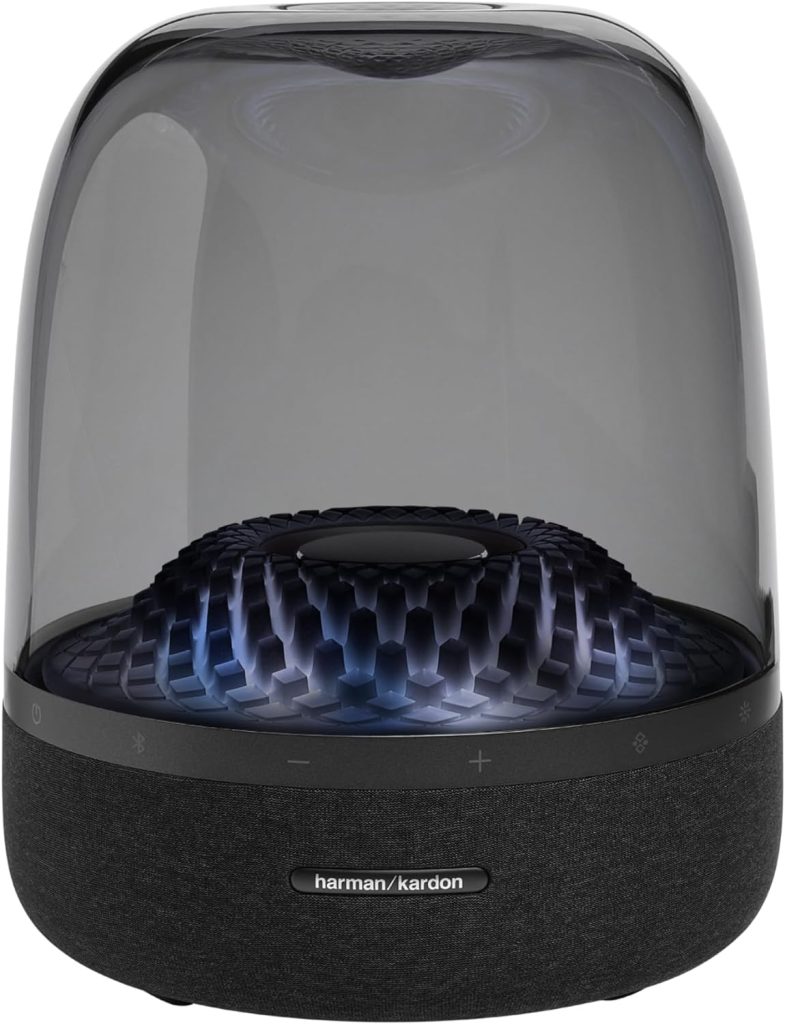 Harman Kardon Aura Studio 4 - Bluetooth Home Speaker - Superior Sound Performance - 5 Diamond-Effect Lighting Themes - Made with Recycled Materials