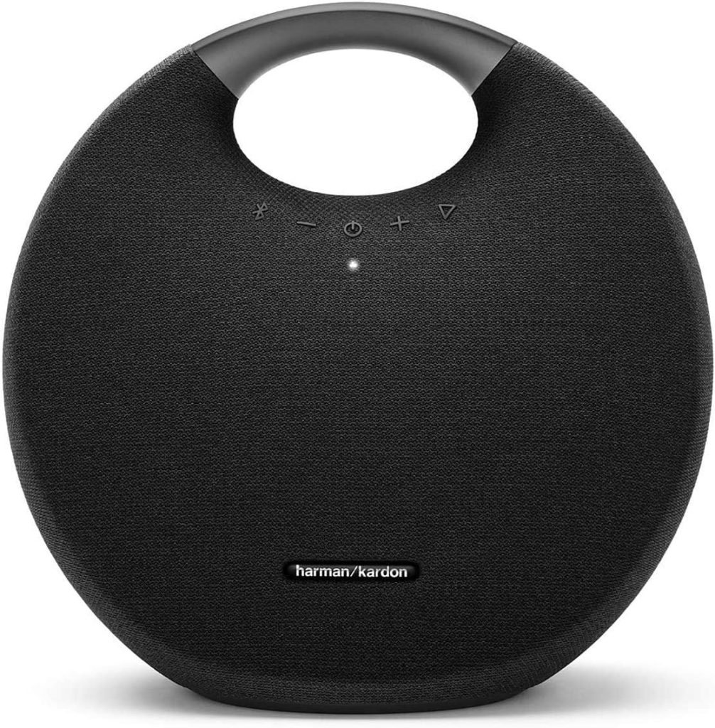 Harman Kardon Onyx Studio 6 Wireless Bluetooth Speaker - IPX7 Waterproof Extra Bass Sound System with Rechargeable Battery and Built-in Microphone - Black (Renewed)