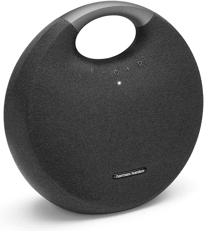 Harman Kardon Onyx Studio 6 Wireless Bluetooth Speaker - IPX7 Waterproof Extra Bass Sound System with Rechargeable Battery and Built-in Microphone - Black