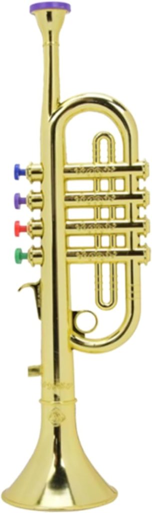 Click N' Play Silver Toy Trumpet for Kids with Coloured Keys - Create Real  Music