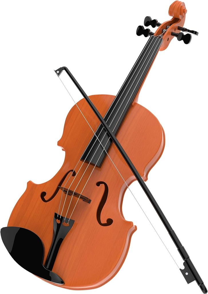 Hey! Play! Kid’s Toy Violin with 4 Adjustable Strings and Bow - Musical Sounds- Realistic-Looking Instrument for Learning Classical Music