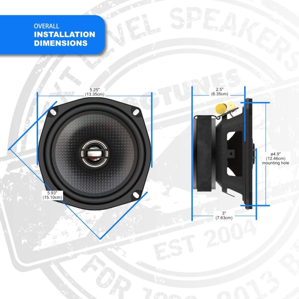 Hogtunes 352-XLF 5.25 Replacement Front Speakers for 1998-2013 Harley-Davidson Motorcycles