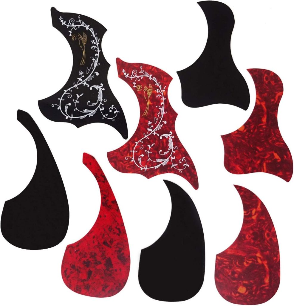 Honbay 8PCS Self Adhesive Anti-Scratch Hummingbird and Water Shaped Acoustic Guitar Pickguard