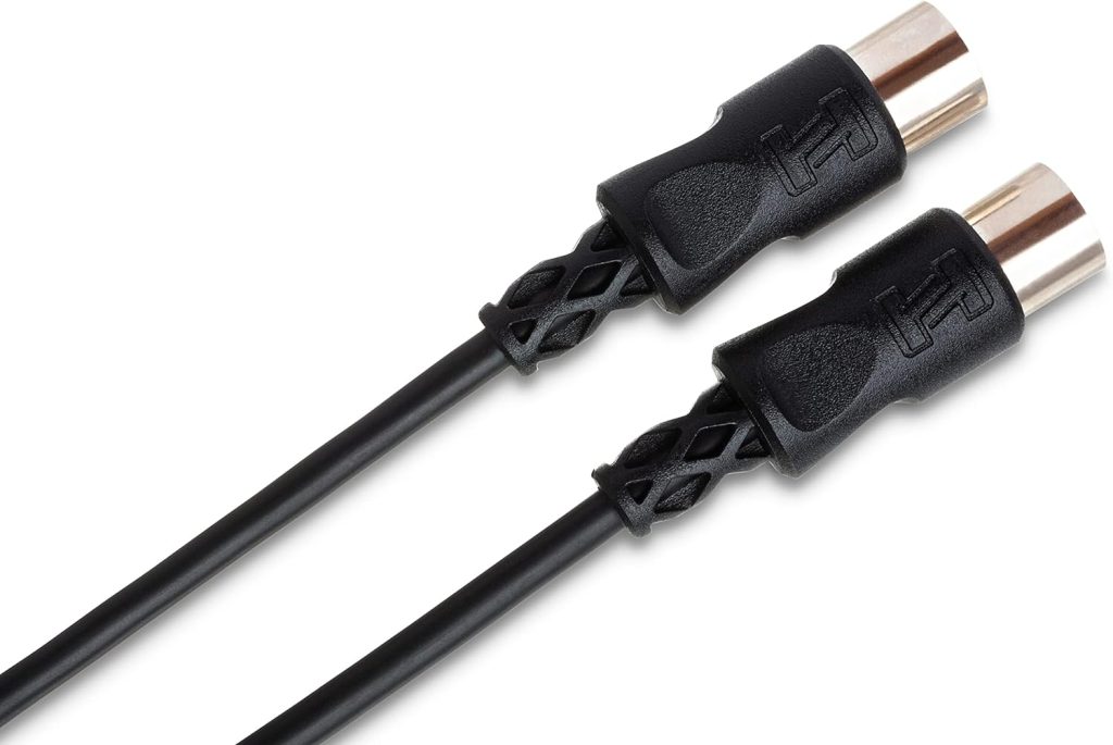 Hosa MID-305BK 5-Pin DIN to 5-Pin DIN MIDI Cable, 5 Feet