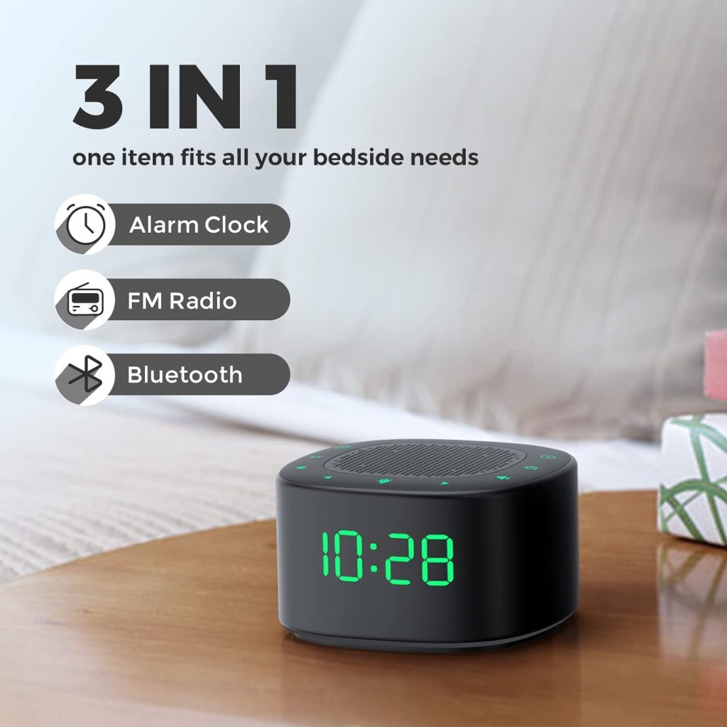 HOUSBAY Alarm Clock Radio with Bluetooth Speaker, High-Fidelity Sounds, Dimmable Display, 4 Alarm Sounds, 7 Color Nightlight, Clock Radio for Bedroom : Home  Kitchen
