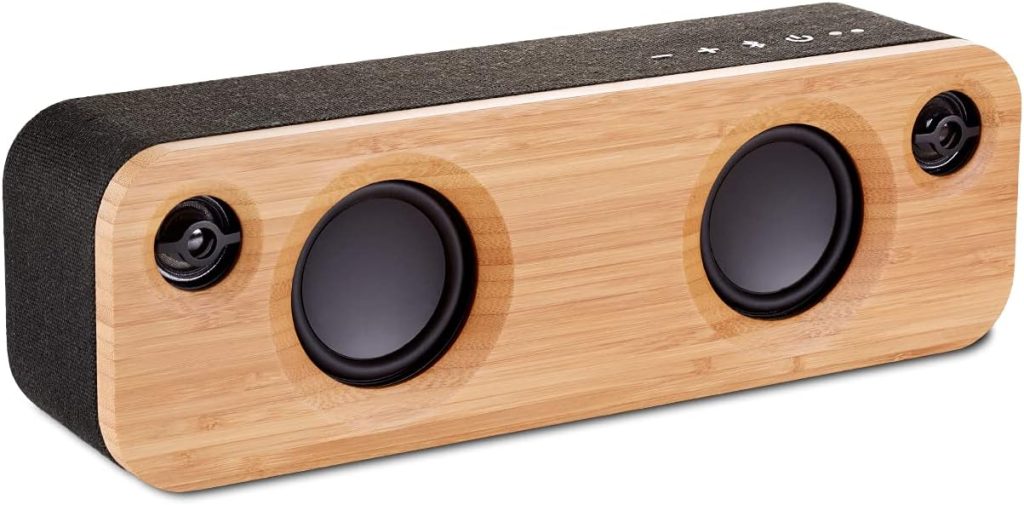 House of Marley Get Together Mini: Portable Speaker with Wireless Bluetooth Connectivity, 10 Hours of Indoor/Outdoor Playtime, and Sustainable Materials, Signature Black