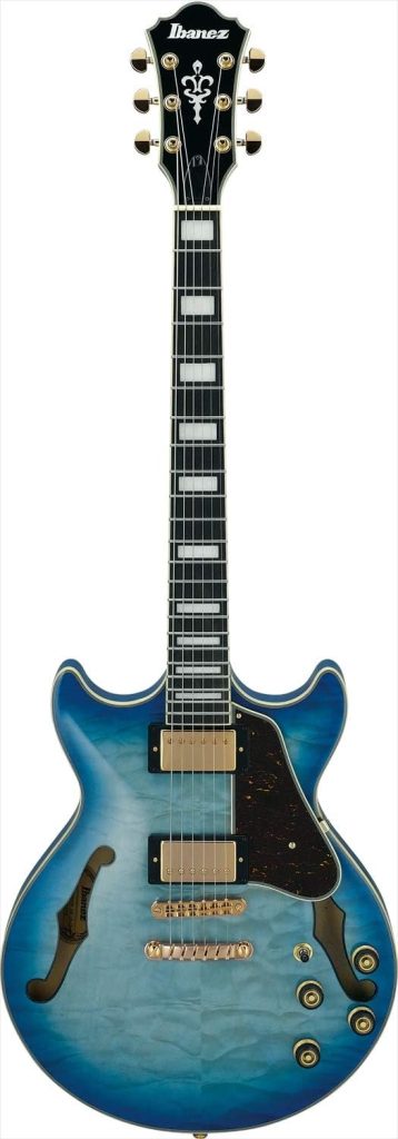 Ibanez AM93QM Artcore Expressionist Semi-Hollow Body Jet Blue Burst