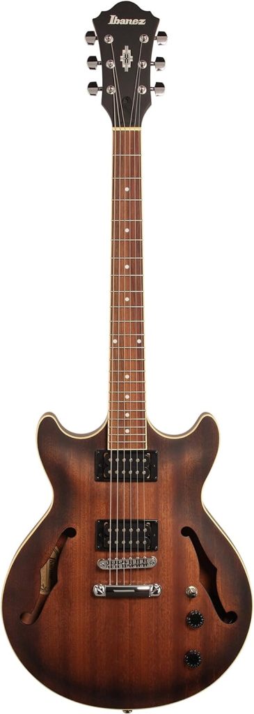 Ibanez Artcore 6 String Semi-Hollow-Body Electric Guitar, Right, Tobacco Flat (AM53TF)