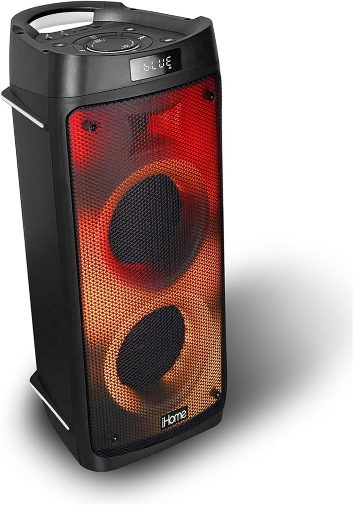 iHome iHPS-650LT Self Powered Wireless Bluetooth LED Lights 400 Watts Portable Party Speaker with EQ and FX