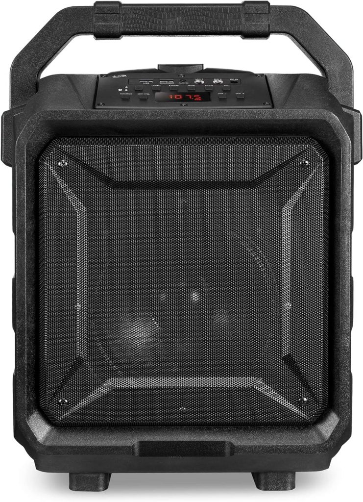 iLive ISB659B Wireless Tailgate Party Speaker, with Built-in Rechargeable Battery and Roller Wheels, Black