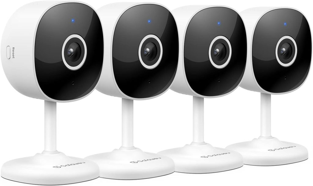 Indoor Cameras for Home Security 2K, Galayou Wireless WiFi Baby Camera Monitor with Two-Way Audio, Home Cameras with APP for Phone, Smart Siren, Works with Alexa/Google Home(G7-4PACK)
