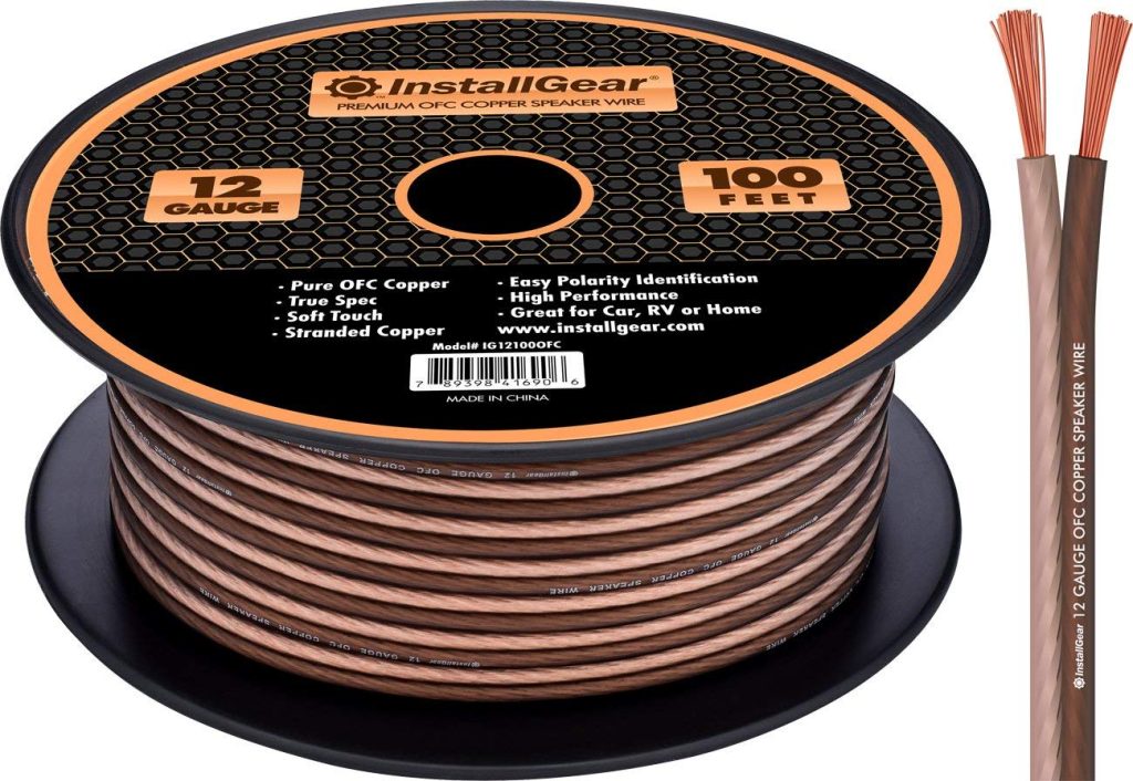 InstallGear 12 Gauge Speaker Wire (100ft) - Brown 12 AWG Speaker Wire Speaker Cable 99.9% | Oxygen-Free Copper - True Spec and Soft Touch Cable | Speaker Wire 12 Gauge for Outdoor Speaker Wire