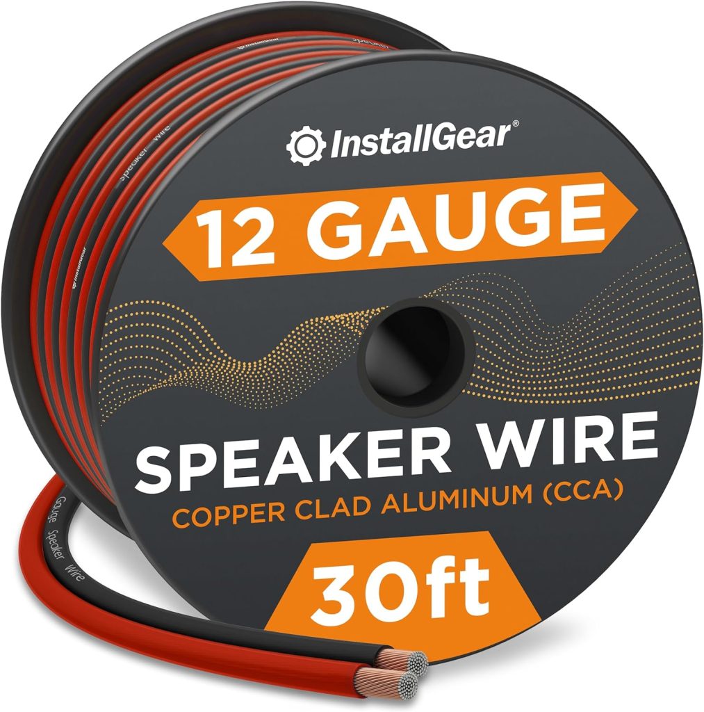 InstallGear 12 Gauge Speaker Wire AWG (30ft - Blue/Black) | Speaker Cable for Car Speakers Stereos, Home Theater Speakers, Surround Sound, Radio, Automotive Wire, Outdoor | Speaker Wire 12 Gauge