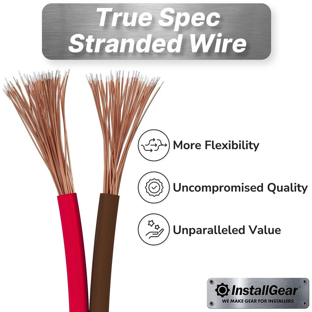 GearIT 10 Gauge Speaker Wire (100 Feet), Copper Clad Aluminum, CCA Thick Gauge  Copper Wire for Stereo, Surround Sound, Home Theater, Radio (Black/Blue,  100 Feet) 